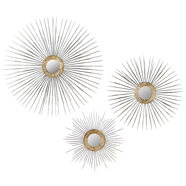 Boteh Metal Mid Century Wall Mirror Set