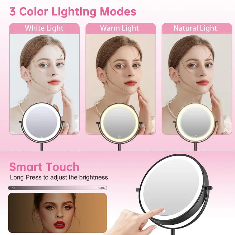Malsky Round LED Makeup Mirror
